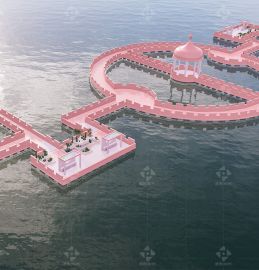 現代網紅主題浮橋 景觀浮橋